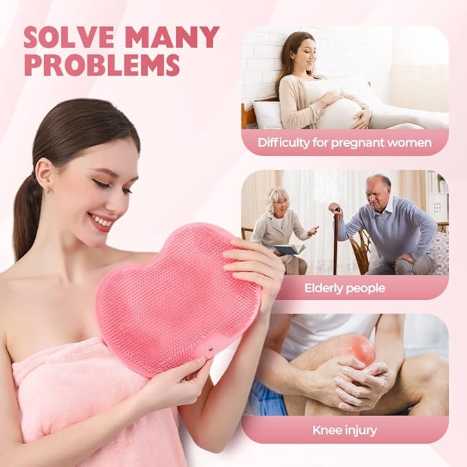 Silicone Shower Foot Scrubber Mat, 2025 Upgraded Exfoliating Bath Pad with Non-Slip Suction Cups Wall Mounted Foot Cleaning Mat (Orange)