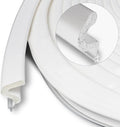 Storystore 20 Ft Weather Stripping Door Seal, Foam Kerf Door Weather Stripping for Doors and Windows Insulation with Slot Card Frame,White