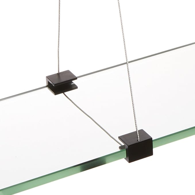 Spancraft Glass CR-4.75x18-Black Crane Glass Shelf, Black, 4.75" x 18"