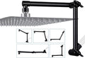 G-Promise 13 Inch Shower Head Extension Arm, Solid Brass Height & Angle Adjustable Extender, Rise or Lower Rainfall and Fixed Shower Head (Matte Black)