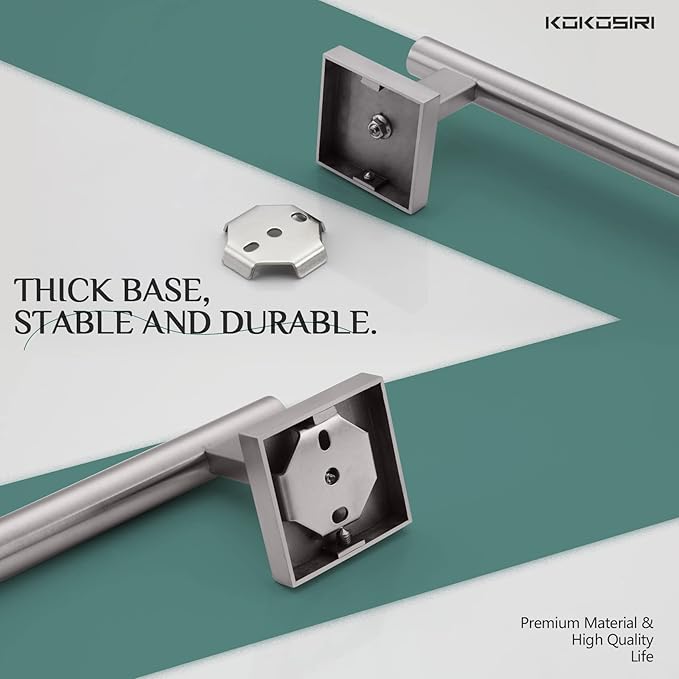 KOKOSIRI Towel Holder Bathroom Accessories Towel Bar for Bath Kitchen Necklace Holder 24 Inch, 2 Pack Brushed Nickel Stainless Steel B4005BR-L24-P2