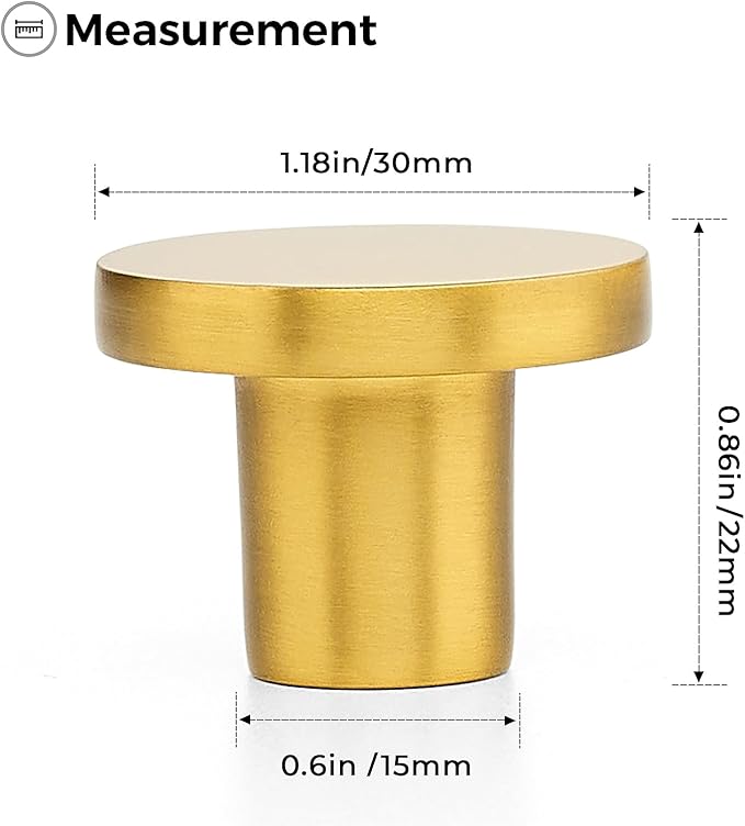 Ravinte 20 Pack Cabinet Knobs Gold Kitchen Cabinet Knobs Round Dresser Drawer Pulls Closet Door Pulls 1-1/5 Inch