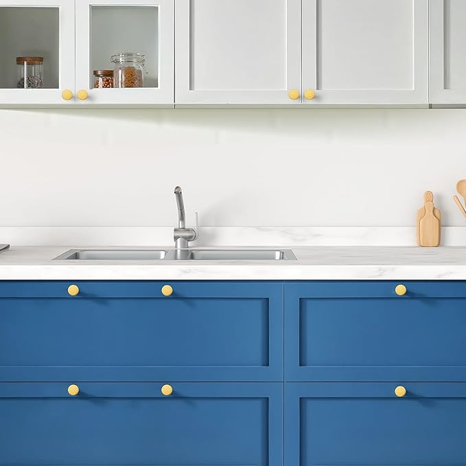Ravinte 60 Pack Cabinet Knobs Gold Kitchen Cabinet Knobs Round Dresser Drawer Pulls Closet Door Pulls 1-1/5 Inch