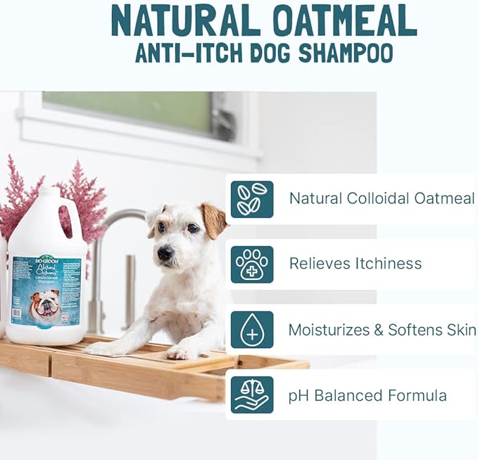 Bio-Groom Oatmeal Dog Shampoo - for Allergies and Itching, Cruelty-Free, Dog Bathing Supplies, Puppy Shampoo for Sensitive Skin, Made in USA, Anti-Itch Dog Products - 5 Gallons