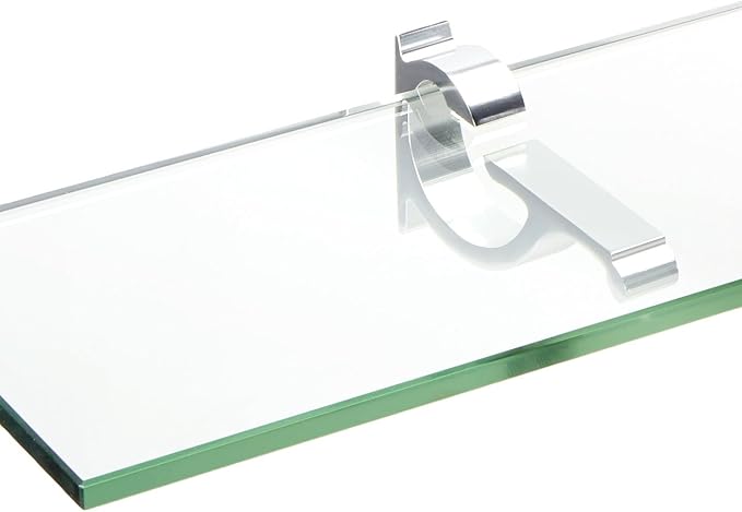 Spancraft Glass M-6x18-Chrome Monarch Glass Shelf, Chrome, 6" x 18"