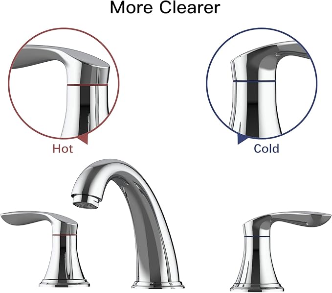 Bathroom Sink Faucet, Faucet for Bathroom Sink, Widespread Chrome Bathroom Faucet 3 Hole with Stainless Steel Pop Up Drain and cUPC Lead-Free Hose - (Chrome 2 Packs)