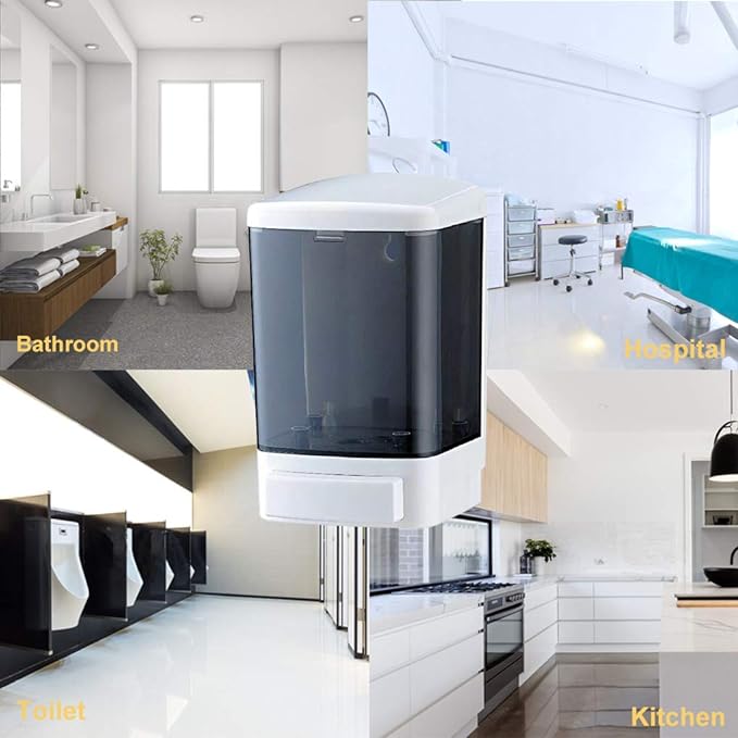 Evhome Manual Soap Dispenser Kitchen Bathroom Wall Mounted Commercial Soap Dispenser for Liquid Containers Shampoo Gel Chamber Plastic - (33.8 oz) 1000ml