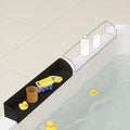 Bathtub Splash Guard for Tub - Silicone Tub Water Splash Guard with 4 Suction Cups, Bath Toy Tray Holder, Tub Shelf for Kids, Bathroom Accessories for Children, Toddler & Baby Bath, 1Pack, Black