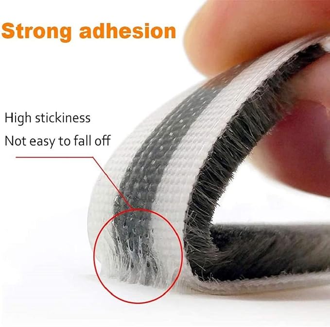 33ft Weather Stripping Brush for Sliding Windows/Doors Frame Side,Pile Self Adhesive Weatherstrip Seal Strip Sealer Draft Stoppers(33ft 0.35''Wide x 0.35''Thick, Black)