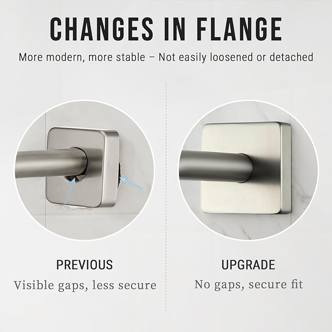 G-Promise All Metal 15.2-Inch Shower Arm with Flange, Wall-Mounted Stainless Steel 90 Degree Shower Extension Pipe Replacement for Fixed Shower Heads, Brushed Nickel
