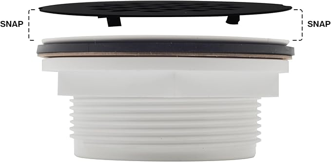 Westbrass SP6036WP-62 60" x 36" 3-Wall Shower Pan with Plastic Center Drain and 4-1/4" Cross Grid Brass Drain Cover, Matte Black