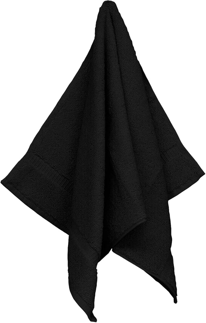 Monogrammed Hand Towel, Personalized Initial Gift, Extra Absorbent 100% Turkish Cotton - Soft Terry Finish - Set of 2 - Gold Block Initial O - Embroidered on Black Towels