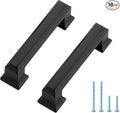 Ravinte Hardware 10 Pack Matte Black Cabinet Pulls, 3 Inch (76mm) Hole Center Zinc Alloy Drawer Handles for Kitchen Cabinets, Cupboards, Dressers, Square Solid Metal Hardware