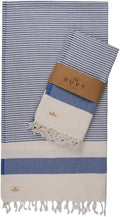 Ruvy Home Basics 2 Pack Turkish Beach Towels – Oversized Quick-Dry Bath Towels (40 x 72 Inches) – 100% Cotton Large Towels for Pool, Yoga, Travel, Camping Essentials, and Bathroom Decor - Navy
