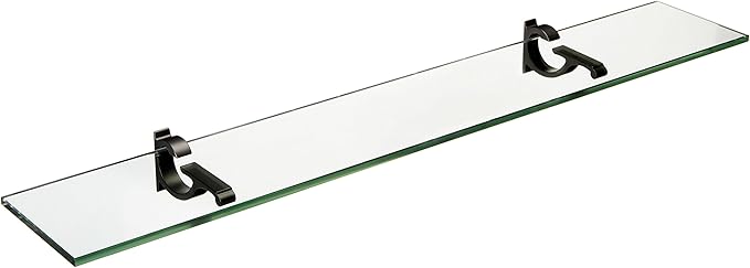Spancraft Glass M-4.75x33-Black Monarch Glass Shelf, Black, 4.75" x 33"