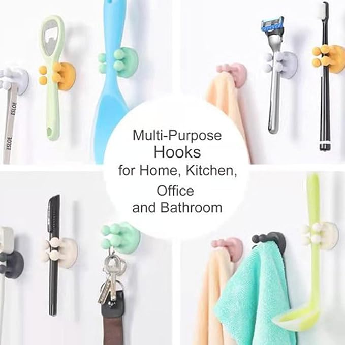 Toothbrush Holders Silicone Toothbrush Holders for Bathrooms Razor Holder for Shower Tooth Brushing Holder Wall Mount Bathroom Toothbrush Holder Wall Mounted Shower Razor Holder for Wall 4 Pcs White