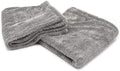 Autofiber Dreadnought Jr. Microfiber Car-Drying Towel, Superior Absorbency for Drying Cars, Trucks, and SUVs, Double-Twist Pile, One-Pass Vehicle-Drying Towel - Pack of 2 (16 inch x 16 inch, Gray)
