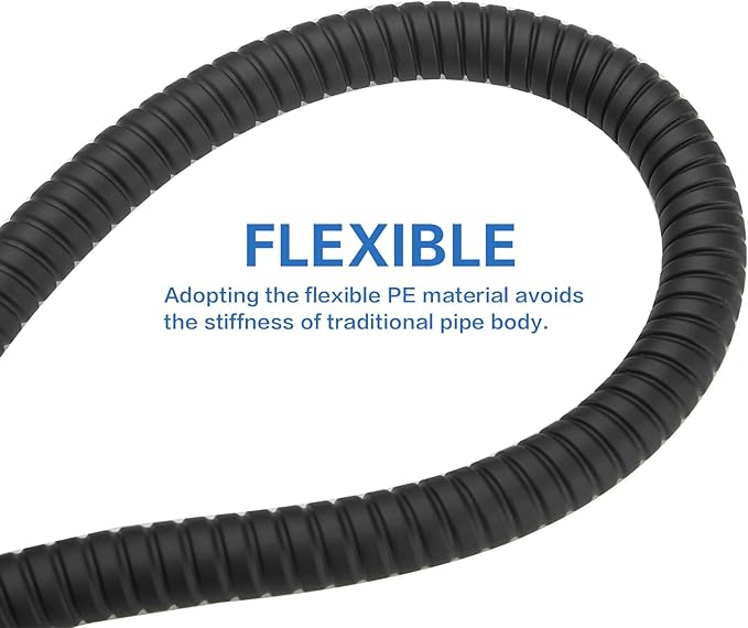RUMOSE 69 inches Shower Hose Shower Head Extension Hose Extra Long Stainless Steel Shower Tube Attachment Flexible Handheld Shower Sprayer Hose, Matte Black