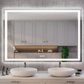 ISKM 51'' x 40'' LED Mirror for Bathroom Lighted Vanity Mirror for Wall Front Lights + Backlit LED Bathroom Mirror Anti-Fog Tempered Glass ETL Listed