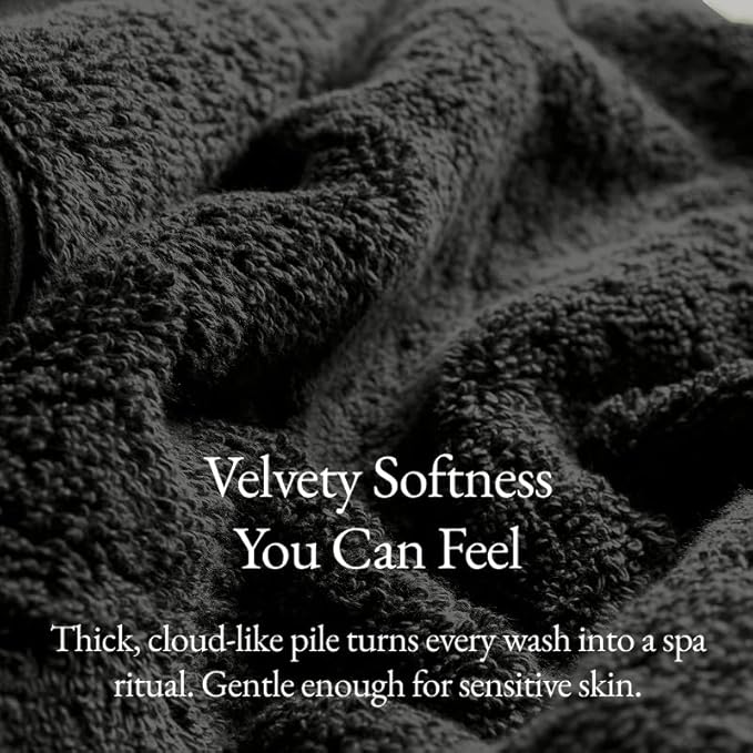 Italic Ultraplush 100% Australian Cotton Hand Towels - Set of 2 Luxury Hand Towels, Ultra Soft and Highly Absorbent 800GSM Towels for Bathroom,Shower, Hotel, and Spa (Charcoal)