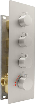 HOMEDEC 3 Way Shower Diverter Valve, 3 Outlets Multi Function Thermostatic Shower Brass Valve Can Run Simultaneously, Brushed Nickel