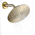 Rainfall Shower Head, MEDIOMI Rain Shower Head Set - Ultra-Thin Design High Flow Stainless Steel Large Round Rain Shower Heads with Shower Arm and Flange (8-Inch, Brushed Gold)