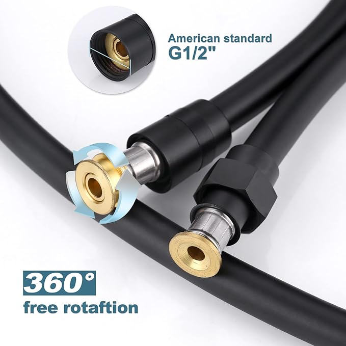 Aleasha 99 Inches Extra Long Shower Hose Attachment for Shower Head Extension - PVC Bathroom Bathing Hose Replacement With Brass Insert and Nut