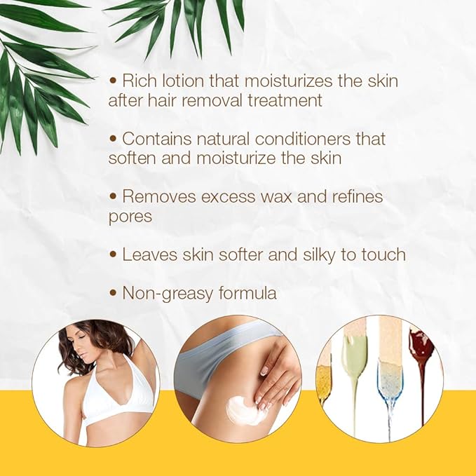 GiGi Post Waxing Lotion - Soothing After Wax Care Treatment, Moisturizing Post Epilation Care, Hydrating Skin Softener, 16 fl oz