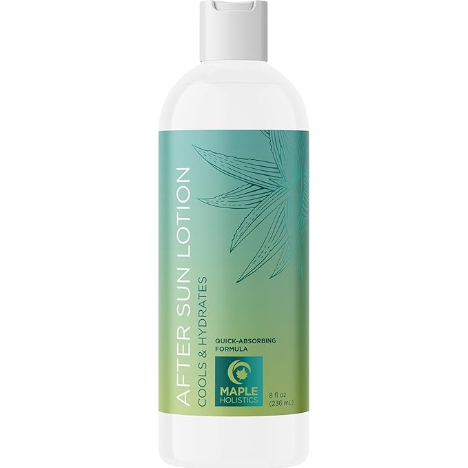 After Sun Lotion with Aloe Vera - Ultra Cooling Aloe Vera for Sunburn Hydration with Cocoa Butter & Rosehip Oil - Hydrating Aloe Lotion After Sun Moisturizer for Dry Skin with Hyaluronic Acid