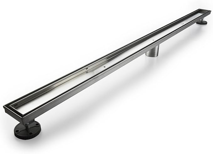 Neodrain 48-Inch Linear Shower Drain with Tile Insert Grate,Brushed 304 Stainless Steel Rectangle Shower Floor Drain, Linear Drain with Leveling Feet, Hair Strainer