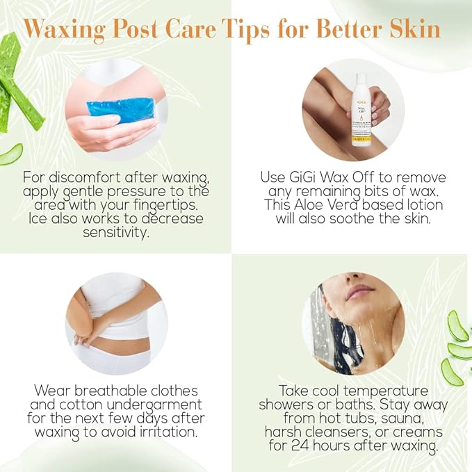 GiGi Wax Off Hair Wax Remover Gel - Post Waxing Care with Aloe Vera, Skin Soothing Hair Removal After Wax Care, 16 fl oz, 1 Pack