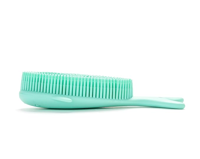 Premium Sensory Brush for Kids or Autism,Soft Silicone Body Scrubber,2 in 1 Sensory Room Occupational Therapy Fidget Brushes,Silicone Loofah,Pets Shower Brushes Bath Brush Shampoo Brush(Whale-Teal)