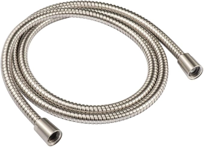 60-inch Extra Long Brushed Nickel Shower Hose Replacement, 304 Stainless Steel Made Long Hand Held Shower Hose With Brass Fitting (60-inch, Brushed Nickel Finish)