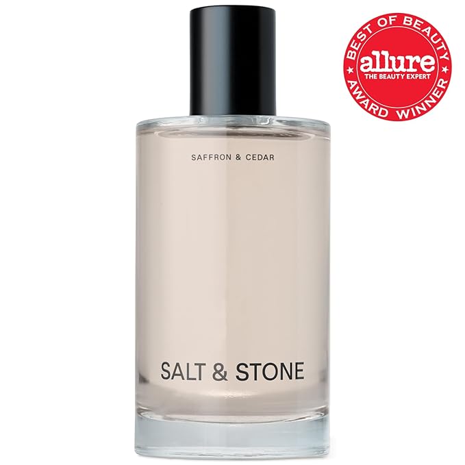 Salt & Stone Body Mist, Saffron & Cedar Scent, Skincare Infused Hair & Body Spray for Women and Men, Hydrating Fragrance with Glycerin and Red Algae, Vegan, Cruelty Free, 3.4 fl oz