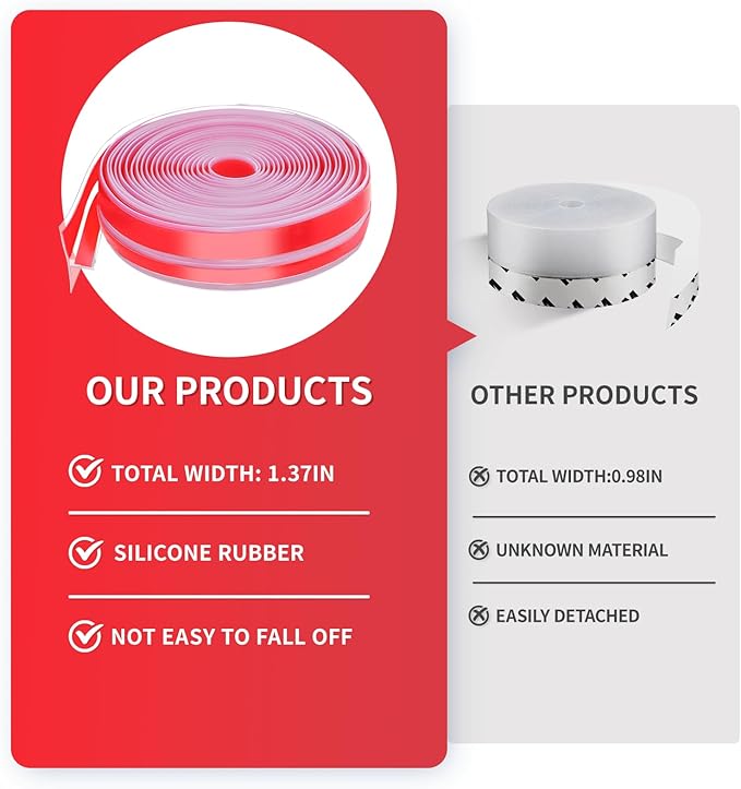 2024 Updated 29.5Ft T-Shaped Clear Weather Stripping Door Seal, Door Draft Stopper Silicone Seal Strip, Door Weather Stripping for Doors Windows and Shower Glass Gaps (29.5 Ft)