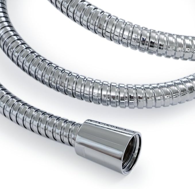 60-inch Shower Hose Replacement, 304 Stainless Steel Hand Held Shower Hose Chrome With Brass Fitting (60-inch, Chrome)