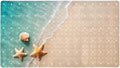 Bathtub Mats for Shower Tub, Anti-Slip Bath Mats for Inside Tub, Bathroom Shower Mats with Drain Holes and Suction Cups (Summer Beach Starfish Seashells Turquoise Water)