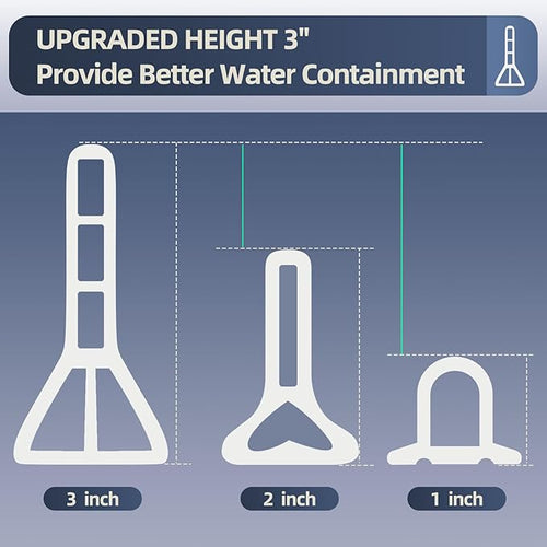 (Upgraded)3” High Shower Threshold Water Dam 39 Inch Collapsible Shower Barrier Water Stopper Shower Water Guard Dry and Wet Separation for Bathroom Kitchen and More(3.3ft)
