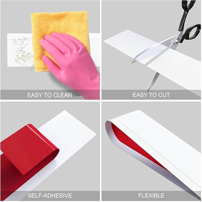 Duzzy Flexible Baseboard Molding Trim, 5 Inch(W) x 40 Feet(L) Peel and Stick Rubber Wall Trim Molding, Self-Adhesive Vinyl Wall Base Cove Base