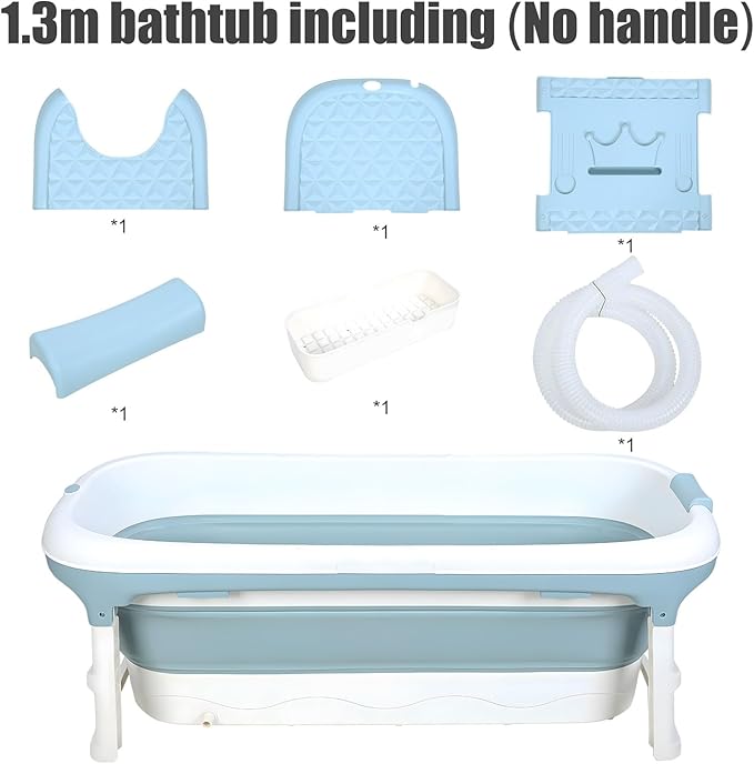 Portable Tub for Adults, Ice Bath Tub, Foldable Bathtub for Adults, Bathtub for Shower, Ice Bath, Sitz Bath, Portable Camping Shower, Freestanding Bathtubs 50 Inch