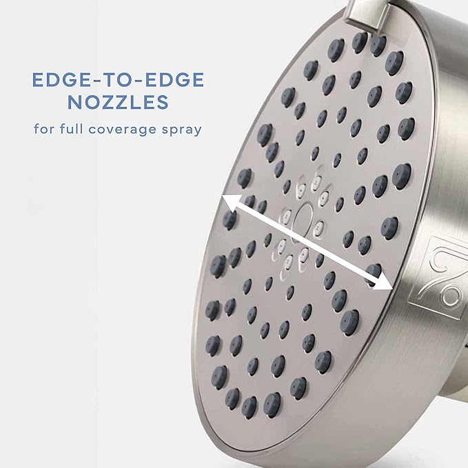 SEVENTY 4-Setting Filtered Shower Head with Shower Filter in Brushed Nickel – Helps Reduce Chlorine and Impurities for Healthier Hair, Skin and Scalp, Easy to Install (Model 12156)