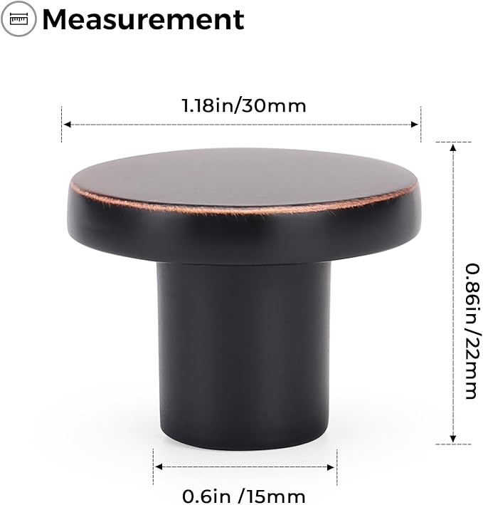 Ravinte 30 Pack Cabinet Knobs Oil Rubbed Bronze Kitchen Cabinet Knobs Round Dresser Drawer Pulls Closet Door Pulls 1-1/5 Inch
