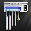 Toothbrush Sanitizer and Holder, UV Toothbrush Sanitizer Holder for Bathroom with 5 Slot, Timer Function, 2000mAh Rechargeable Toothbrush Cleaner Holder Wall Mounted Without Drilling