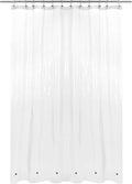 Barossa Design Plastic Shower Curtain Liner 69" x 70" with 6 Magnets - Waterproof PEVA Shower Liner for Standard Size Bathroom, PVC Free, Metal Grommets - Clear, 69X70