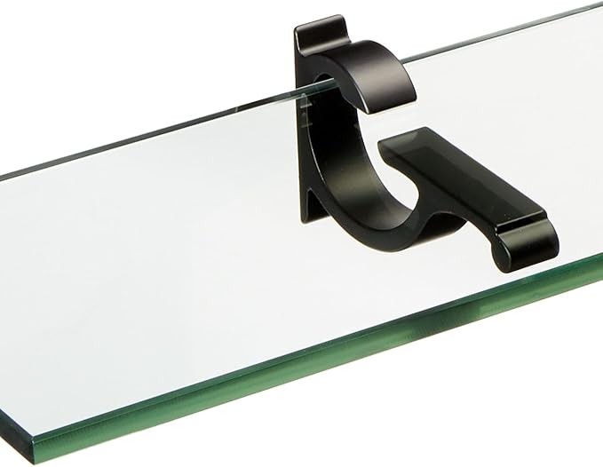 Spancraft Glass M-8x21-Black Monarch Glass Shelf, Black, 8" x 21"
