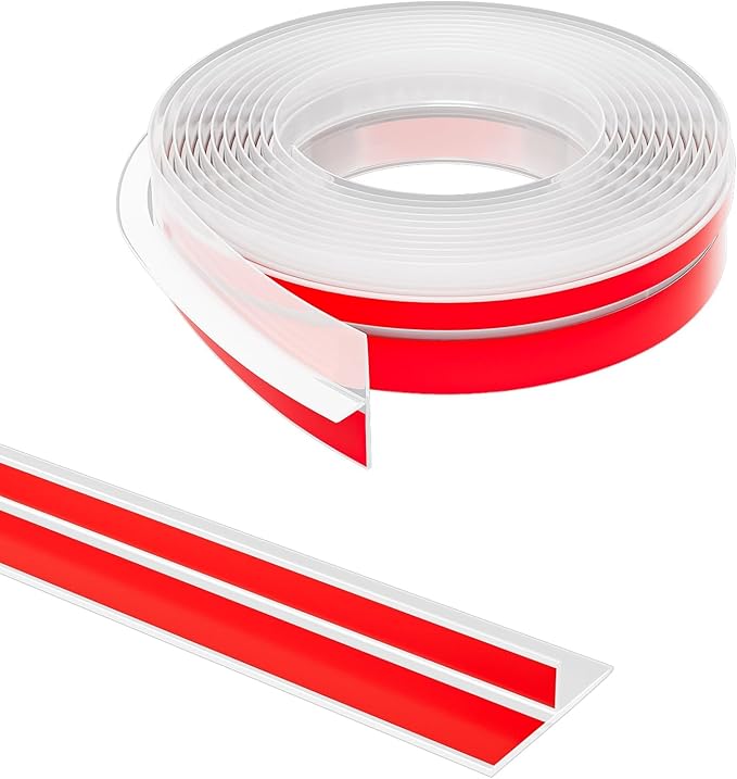 T-Shaped Door Draft Stopper, 1.97 in x 10 Ft Silicone Seal Strip for Windows Gaps, Weather Stripping Seal Strip Shower Sweep, White