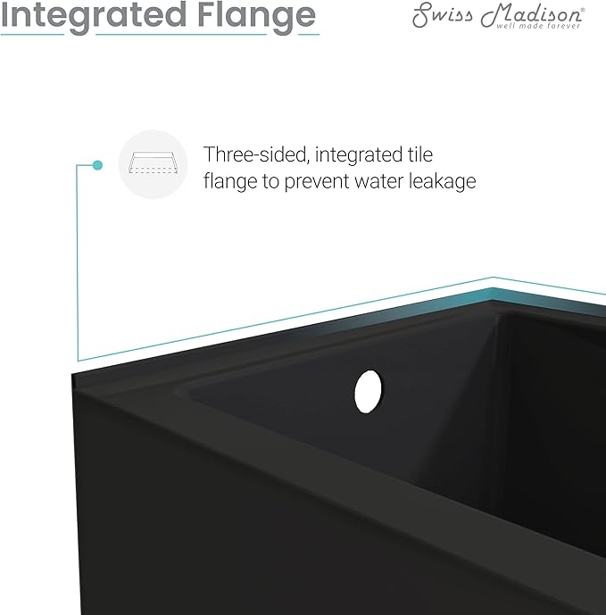 Voltaire 60 in. x 32 in. Acrylic Matte Black, Skirted Alcove, Integral, Right-Hand Drain, Apron Bathtub