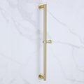 RRAJJ Shower Slide bar That is Installed by pasting or Punching Holes，Adjustable Height 28 inch of All SUS304 Stainless Steel Shower Head Holder(All Stainless Steel-Brushed Gold)