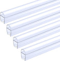 3/8" (10mm) Frameless Shower Door Seal – U-Type 22.5" (57.2cm) Ultra-Clear Bottom & Side Drip Rail Sweep Strips, 4 Pieces for Leak Protection, Water Control & Easy DIY Installation