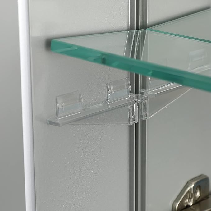 Blossom 15x26 Inch Aluminum Medicine Cabinet with Mirror – Recessed or Surface Wall Mounted Bathroom Storage with Adjustable Glass Shelves, Soft Close Hinges, Rust-Resistant and Modern Mirrored Design